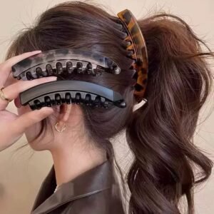 cute fluffy big strawberry bear hair claw, cartoon hair clip for women, sweet winter shark clip hair accessory