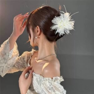 hair-claw cute fluffy big strawberry bear hair claw, cartoon hair clip for women, sweet winter shark clip hair accessory