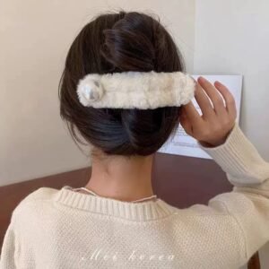 hair-claw cute fluffy big strawberry bear hair claw, cartoon hair clip for women, sweet winter shark clip hair accessory
