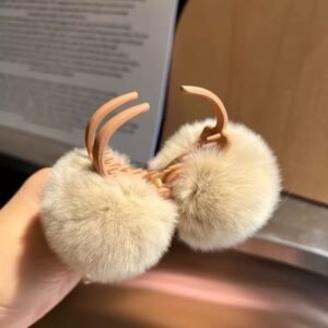 hair-claw cute fluffy big strawberry bear hair claw, cartoon hair clip for women, sweet winter shark clip hair accessory