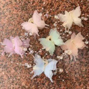 hair-claw lightweight fairy butterfly hair clip, double layer electronic butterfly barrette, cute forest style hair accessory